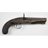 Essex of London .577 flintlock pistol with named lock, engraved trigger guard and top plate,