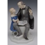 Bing and Grondahl figure of Hans Christian Andersen, H24cm