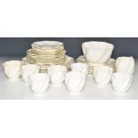 Approximately twenty eight pieces of Coalport dinner and teaware with wrythen marbled decoration