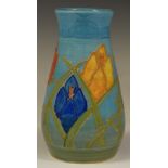 Dennis Chinaworks signed teardrop vase decorated with crocus, believed by the vendor to be one of