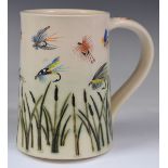 Dennis Chinaworks signed limited edition 6/50 fly fishing tankard with monogram, Southfield and 2001