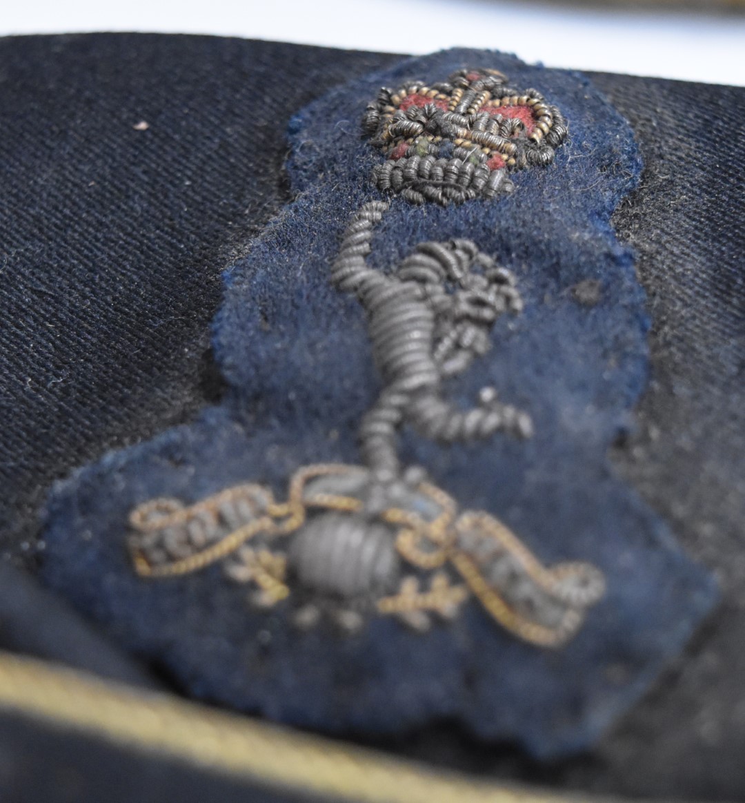 British Army Royal Signals officer's khaki field cap, beret and side hat attributed to Major B H - Image 4 of 9
