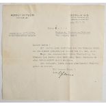 Nazi Third Reich letter dated 11.7.1935 from Berlin on headed paper replying to a request for the