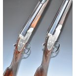 A pair of Arrieta Gunmark Crown Sabel 12 bore sidelock side by side ejector shotguns each with