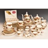 Approximately eighty pieces Royal Albert Old Country Roses dinner and teaware including coffee pot