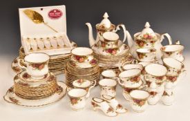 Approximately eighty pieces Royal Albert Old Country Roses dinner and teaware including coffee pot