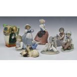 Collection of Nao figurines, Cascades and Beswick figures, tallest 18cm