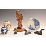 Three pieces of Chinese and Japanese ceramics comprising two ginger jars and a bowl decorated with