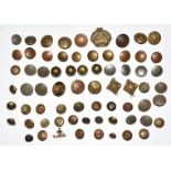 Collection of military buttons including British and Commonwealth Forces, Royal Artillery, General