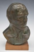 Neale Andrew limited edition 3/9 resin bronze bust 'Man Looking to His Left', with certificate,