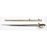 Victorian 1857 pattern Royal Engineers Officer's sword with pierced gilt brass bowl hilt with