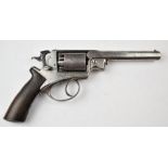 Adams' Patent 54 bore five-shot double-action percussion revolver with line engraved frame named '