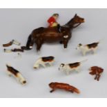 Beswick foxes, hounds and huntsmen