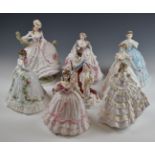 Eight Royal Worcester figurines including limited edition examples, tallest 26cm