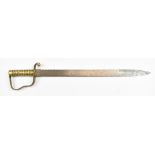 British 1856 pattern Pioneer's saw back sword with brass grips and hilt, some stamps to ricasso,