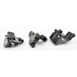 Three sets of fully adjustable target rifle sights, one set Alfred J Parker Twin Zero M80 to suit