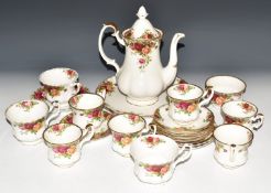 Royal Albert Old Country Roses coffee set, tallest 24cm