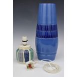 Poole pottery large vase and freeform lamp, tallest 40cm