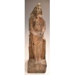 Egyptian style spelter pharaoh figure signed Leroux, 33.5cm tall.