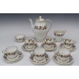 Fourteen pieces of Aynsley teaware decorated in the April Rose pattern