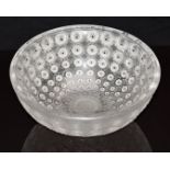 Lalique Nemours glass bowl, signed 'Lalique France' to base, 25cm in diameter