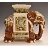 Chinese ceramic garden seat in the form of an elephant, 38cm tall