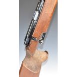 Anschutz model Match 54 .22 bolt-action target rifle with textured grip, raised cheek piece,