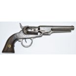 Bacon Manufacturing Company .31 five-shot single action percussion revolver with engraved frame,