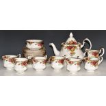 Approximately twenty three pieces of Royal Albert Old Country Roses teaware including teapot,