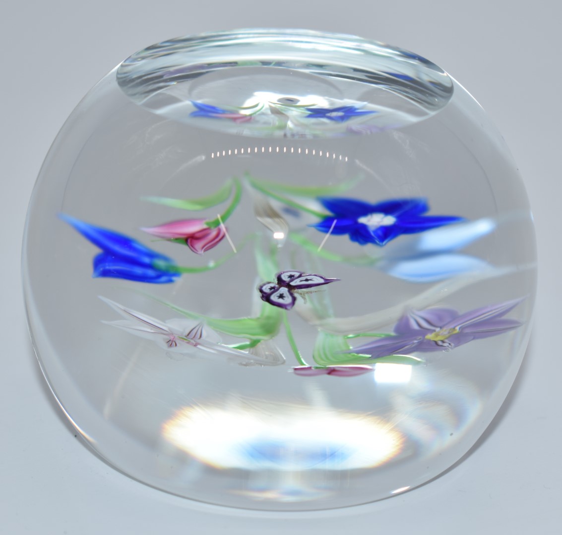 Caithness Whitefriars signed limited edition 97/250 'Summer Garden' lampwork glass paperweight - Image 2 of 3