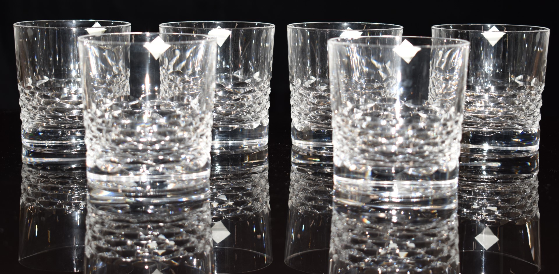 A set of six Edinburgh Crystal whisky tumblers with original labels, each 8.5cm tall, in original - Image 2 of 3