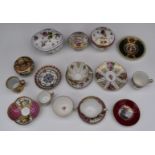Collection of continental porcelain, Dresden, Meissen, jewelled cabinet cup and saucer with Sevres