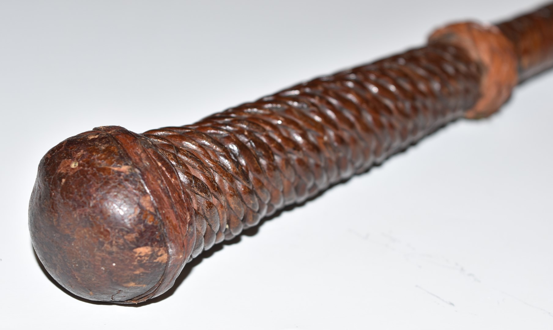 British Army leather covered stick/cane, L87cm - Image 4 of 5