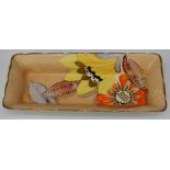 Gray's Pottery Art Deco dish decorated with flowers with, unusual 'Kathy' signature, W24 x D10 x