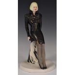 Dennis Chinaworks signed figurine from the 1980s Fashion Figurines series in black colourway