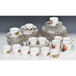 Approximately sixty four pieces of Royal Worcester Evesham and Evesham Gold dinner and teaware