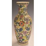 Chinese vase with enamelled flower decoration, 31cm tall