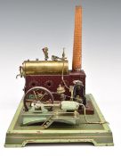 Doll / Fleischmann stationary live steam engine c1930 with dynamo, governor, whistle and twin wick