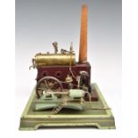 Doll / Fleischmann stationary live steam engine c1930 with dynamo, governor, whistle and twin wick