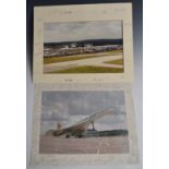 Signed promotional photograph of a British Airways Concorde, signed to the border by staff working