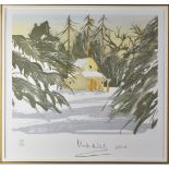Charles, Prince of Wales, signed limited edition lithograph 35/100 'The Sanctuary in the Snow,