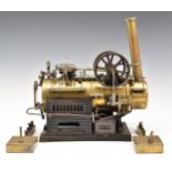 Doll model 520 overtype live steam engine with single cylinder, with twin fly wheels, lever safety