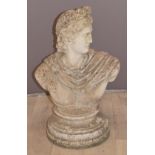 Stone style bust in the classical style, height 54cm