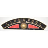 Newton Replicas Liverpool steam railway locomotive nameplate, W36cm