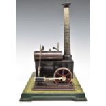 Bing stationary live steam engine with slip eccentric reversing, regulator, whistle and sight glass