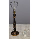 Chinoiserie lacquer table lamp, height 68cm