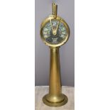 Chadburn ship's telegraph on brass floor mounted tapering stand, to suit a twin engined ship, with