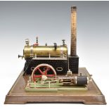 Fleischmann model 130/2 stationary live steam engine single cylinder, governor, pressure gauge,