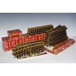 A collection of Lehmann Gross Bahn (LGB) G gauge model railway track and accessories including 1031,