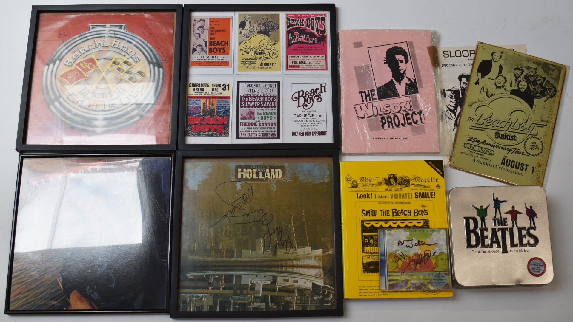 The Beach Boys - A collection of tour programmes, posters, tickets, books etc including signed items